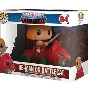 Funko POP! Masters of the Universe- Flocked He-Man on Battlecat- Target Con 2022